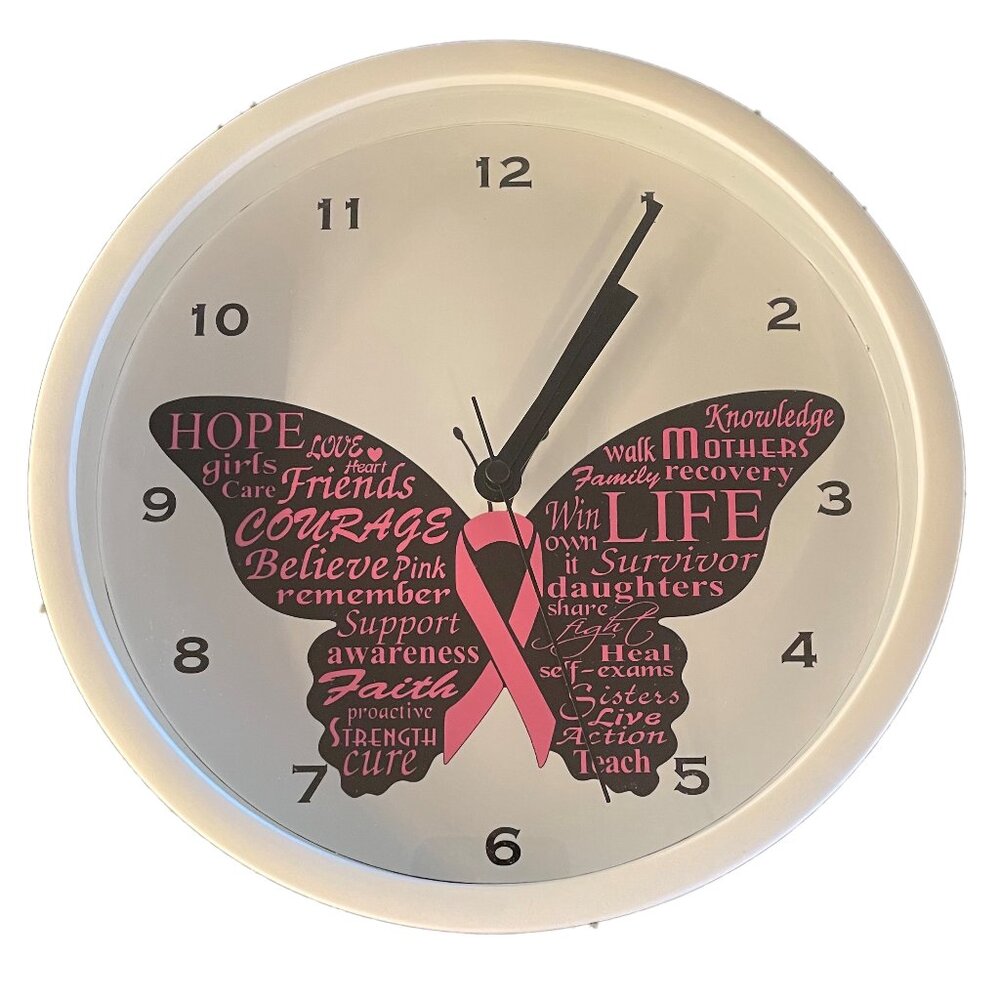 Breast Cancer Inspired 9" Wall Clock